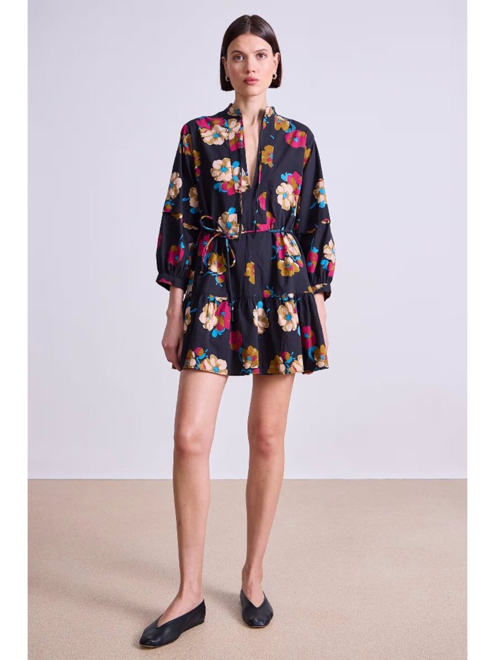 NWT Apiece Apart "Lalla" Mini Dress in "Floating Floral", Size Small